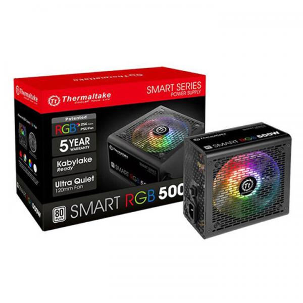 Thermaltake Smart RGB 500W SMPS - 500 Watt 80 Plus Standard Certification PSU With Active PFC