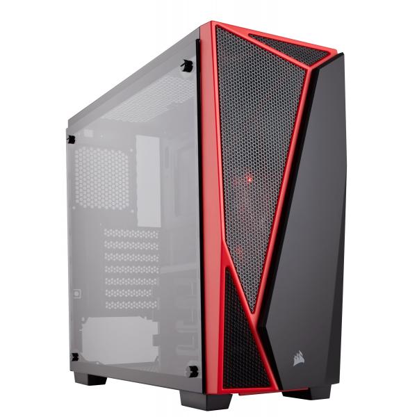 Corsair SPEC 4 (ATX) Mid Tower Cabinet - With Tempered Glass Side Panel (Black/Red)