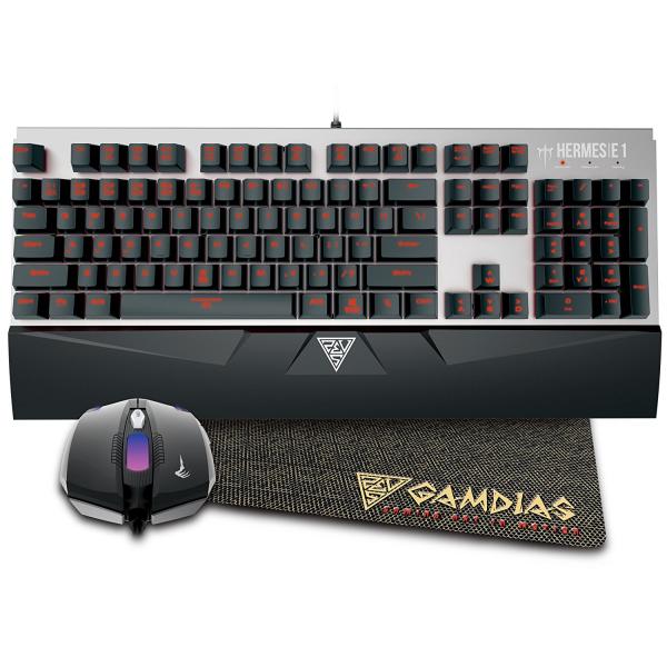 Gamdias Hermes Nyx E1 Mechanical Gaming Keyboard, Mouse And Mouse Pad Combo With Red Backlight