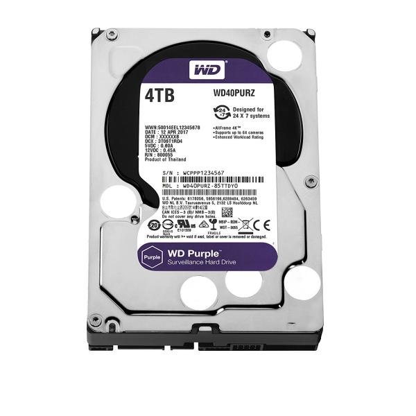 Western Digital Purple 4TB 5400 RPM Surveillance Desktop Hard Drive (WD40PURZ)
