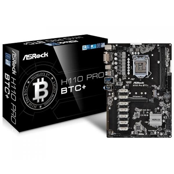 ASRock H110 Pro BTC+ Motherboard (Intel Socket 1151/7th And 6th Generation Core Series CPU/Max 32GB DDR4 2400MHz Memory)