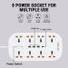 Ant Esports PS831 Power Strip with USB Ports (White)