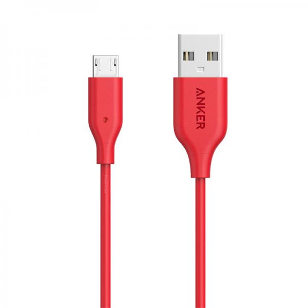 Anker Power Line 3ft Micro Usb Red