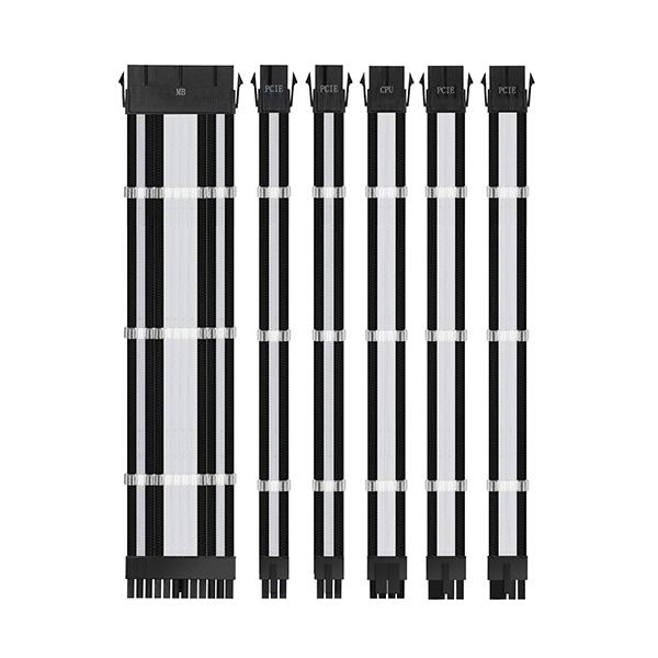Ant Esports MODPRO Sleeve PSU Extension Cable Kit - 30cm (White-Black)
