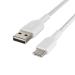Belkin Boost Charge Braided USB-C To USB-A 1 Meter Charging And Sync Cable (White)