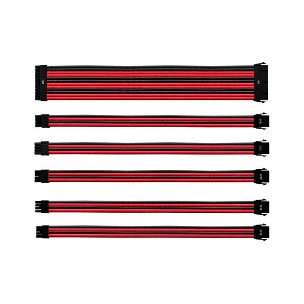 Cooler Master Universal PSU Extension Cable Kit With PVC Sleeving (Red-Black)