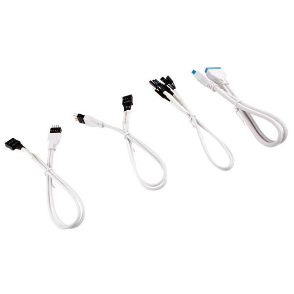 Corsair Premium Sleeved Front Panel Cable Extension Kit - 30cm (White)