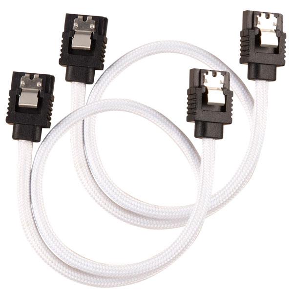 Corsair Premium Sleeved SATA 6Gbps 30cm Cable (White)
