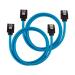 Corsair Premium Sleeved SATA 6Gbps 60cm Connector Cable (Blue)