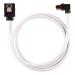 Corsair Premium Sleeved SATA 6Gbps 60cm 90° Connector Cable (White)