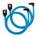Corsair Premium Sleeved SATA 6Gbps 60cm 90° Connector Cable (Blue)