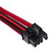 Corsair Premium Individually Sleeved Single Connector PCIe Cable Type 4 Gen 4 (Red-Black)