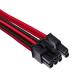 Corsair Premium Individually Sleeved PCIe Cables Type 4 Gen 4 - Dual Connector (Red-Black)