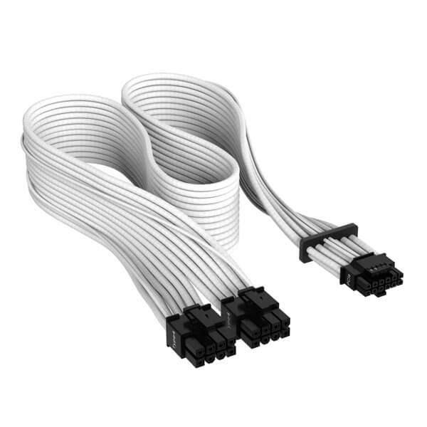 Corsair Premium Individually Sleeved 12+4pin 600W PCIe 5.0 12VHPWR Type-4 PSU Power Cable (White)