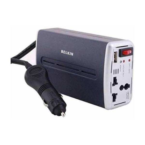 Belkin AC Anywhere 200W - Car AC Power Converter Adapter With Charger (Black)