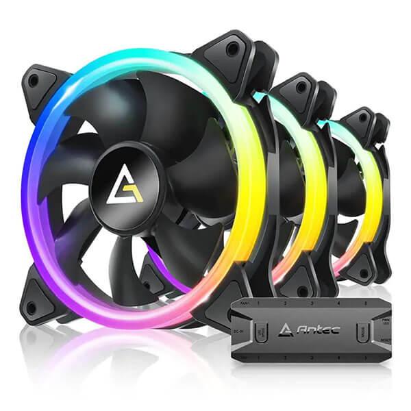 Antec Neon 120mm PWM Triple Case Fan ARGB With Controller