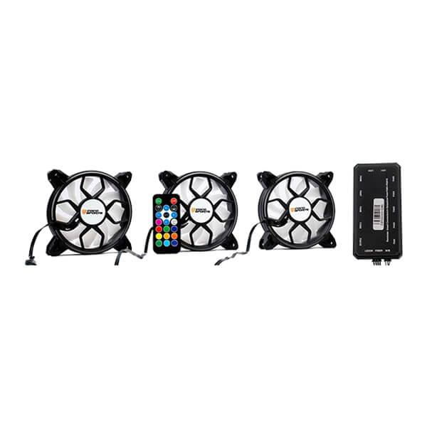 Coconut F2 - 120mm ARGB Cabinet Fan With Remote Controller (Triple Pack)