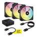 Corsair iCUE Link QX120 RGB Black 120mm PWM Cabinet Fan Starter Kit with iCUE Link System Hub (Triple Pack)