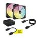 Corsair iCUE Link QX140 RGB Black 140mm PWM Cabinet Fan Starter Kit with iCUE Link System Hub (Dual Pack)