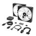 Corsair iCUE Link QX140 RGB Black 140mm PWM Cabinet Fan Starter Kit with iCUE Link System Hub (Dual Pack)