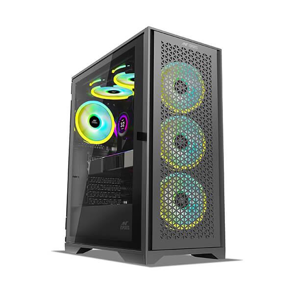 Ant Esports ICE-4000 ARGB (ATX) Mid Tower Cabinet With Tempered Glass Side Panel (Black)