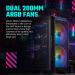 Cooler Master HAF 500 (ATX) Mid Tower Cabinet With Tempered Glass Side Panel and ARGB Controller (Black)