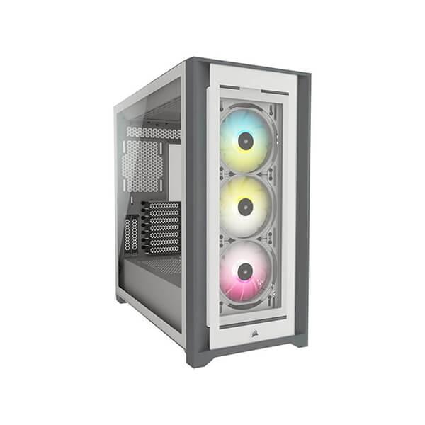 Corsair iCUE 5000X RGB (ATX) Mid Tower Cabinet With PWM Fan, ARGB Controller and Tempered Glass Side Panel (White)