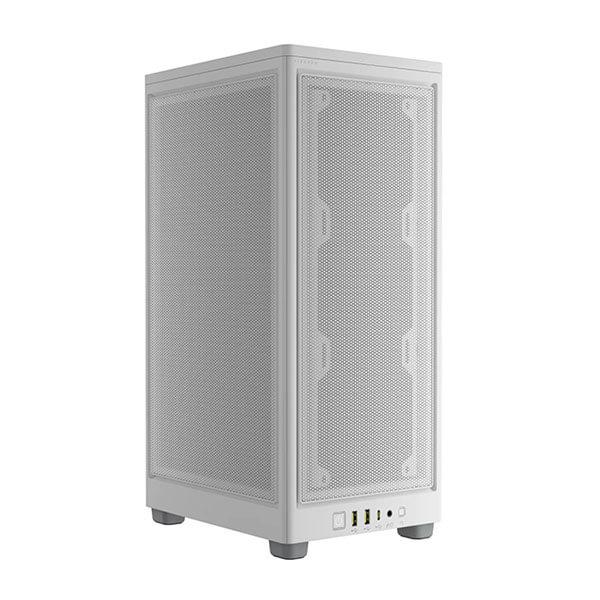 Corsair 2000D Airflow (M-ITX) Mini Tower Cabinet with Mesh Side Panel – White (CC-9011245-WW)