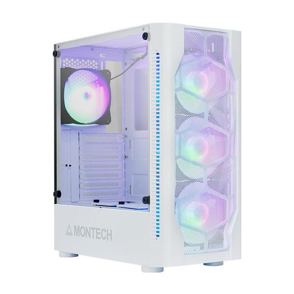 Montech X1 (ATX) Mid Tower Cabinet with Tempered Glass Side Panel (White)