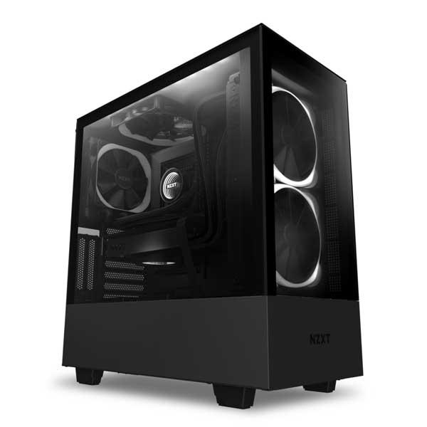 Nzxt H510 Elite (ATX) Mid Tower Cabinet With Tempered Glass Side Panel, Aer RGB 2 Fans And RGB LED Strip (Matte Black)