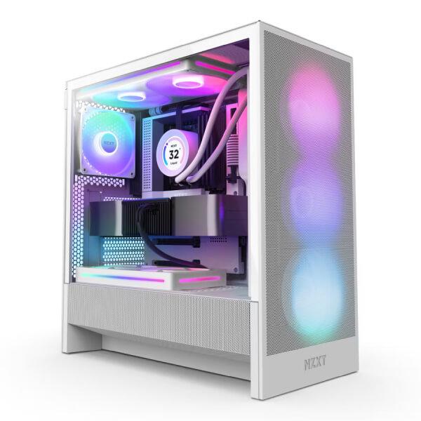 Nzxt H5 Flow RGB 2024 Edition E-ATX White Mid Tower Case