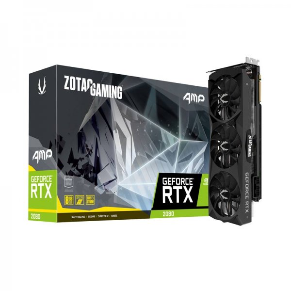 Zotac Gaming GeForce RTX 2080 AMP 8GB GDDR6 256-bit Gaming Graphics Card, Active Fan Control, Metal Backplate, Spectra Lighting, ZT-T20800D-10P