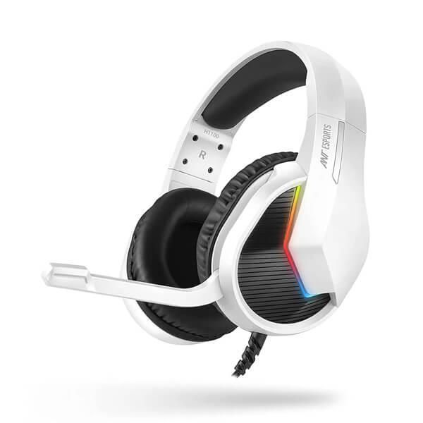 Ant Esports H1100 Pro Auto RGB 7.1 Surround Sound Over Ear Gaming Headset With Mic (White)