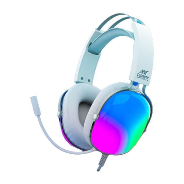 Ant Esports H1150 RGB Stereo Over Ear Gaming Headset With Mic (White)
