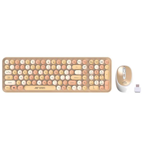 Ant Esports WKM44 Wireless Keyboard and Mouse Combo (Brown)