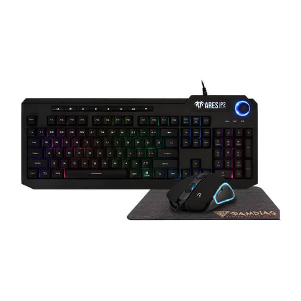 Gamdias Ares P2 Membrane Gaming Keyboard, Mouse & Mouse Pad Combo (3-in-1) With RGB Backlight