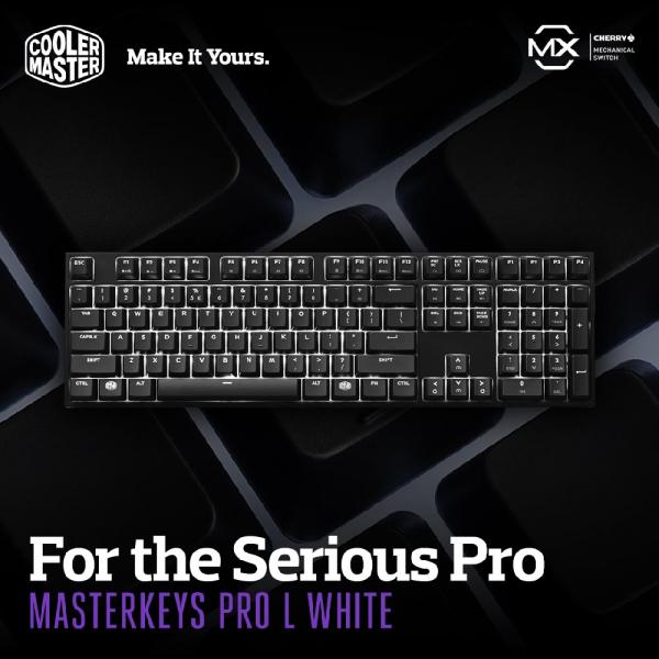 Cooler Master Masterkeys Pro L Mechanical Gaming Keyboard Cherry Mx Red Switches With White Backlight