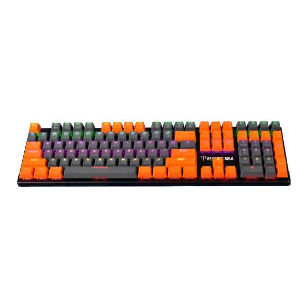 Gamdias Hermes M5A Mechanical Gaming Keyboard Blue Switch With Multi-Colour LED Backlight and Grey & Orange Keycaps