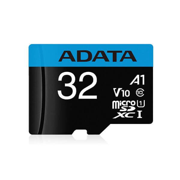 Adata Premier A1 Class 10 32GB MicroSDXC UHS-I V10 Memory Card With Adapter (AUSDH32GUICL10A1-R)