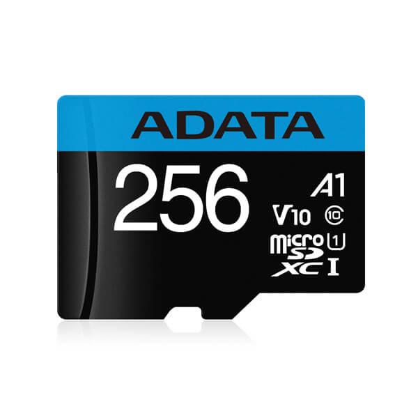Adata Premier A1 Class 10 256GB MicroSDXC UHS-I V10 Memory Card With Adapter (AUSDX256GUI3V30SA2-RA1)