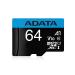 Adata Premier A1 Class 10 64GB MicroSDXC UHS-I V10 Memory Card With Adapter (AUSDX64GUI3V30SA1-R)