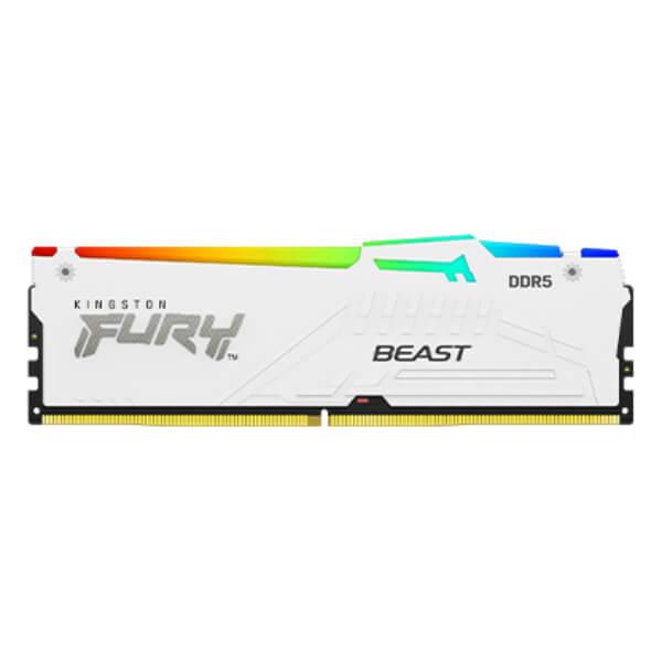 Kingston Fury Beast RGB EXPO 16GB (16GBx1) DDR5 5200MHz Desktop RAM (White)