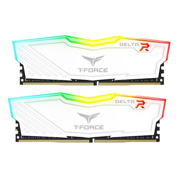 Teamgroup T-Force Delta RGB 16GB (8GBx2) DDR4 3200MHz Desktop Ram (White)