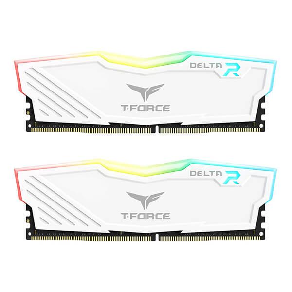 TeamGroup T-Force Delta RGB 32GB (16GBx2) DDR4 3600MHz Desktop RAM (White)