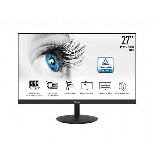 MSI PRO MP271 - 27 Inch Professional Monitor (5ms Response Time, Frameless, FHD IPS Panel, HDMI, D-Sub, Speakers)