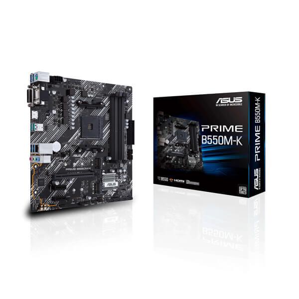 Asus Prime B550M-K Motherboard (AMD Socket AM4/Ryzen 5000, 4000G and 3000 Series CPU/Max 128GB DDR4 4600MHz Memory)