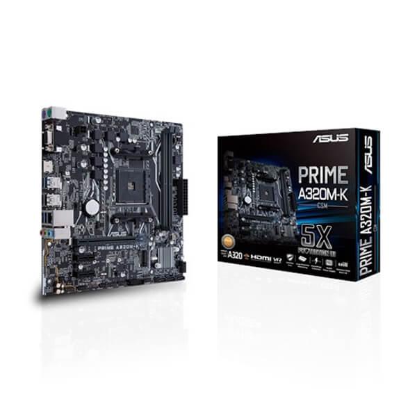 ASUS PRIME A320M-K/CSM Motherboard (AMD Socket AM4/Ryzen Series CPU/Max 64GB DDR4 3200MHz Memory)