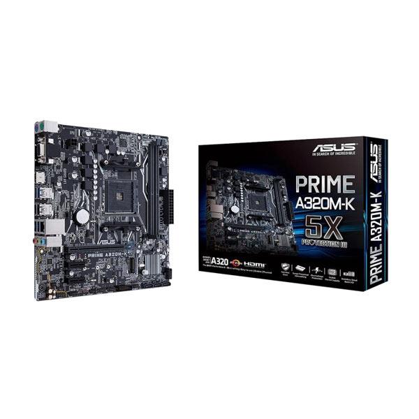 Asus Prime A320M-K Motherboard (AMD Socket AM4/Ryzen Series CPU/Max 32GB DDR4 3200MHz Memory)