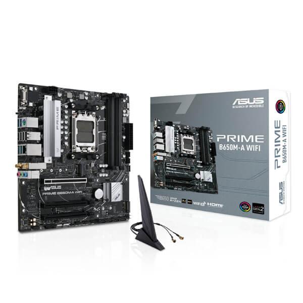 Asus Prime B650M-A WIFI Motherboard (AMD Socket AM5/Ryzen 7000 Series CPU/Max 128GB DDR5 5600MHz Memory)