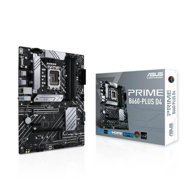 Asus Prime B660-PLUS D4 Motherboard (Intel Socket 1700/13th and 12th Generation Core Series CPU/Max 128 GB DDR4 5066MHz Memory)